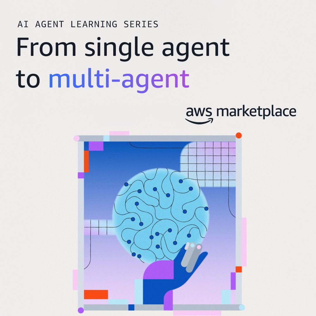 awsmarketplace's tweet photo. Most agent failures happen at the coordination layer, not inside individual agents. 🤖

The latest Building Agentic Systems on AWS module shows multi-agent coordination with LangGraph — using AWS Step Functions for orchestration, Amazon EventBridge for events, & Amazon MQ for messaging. 

Learn more. 👉 https://t.co/2jwz6HgEbx