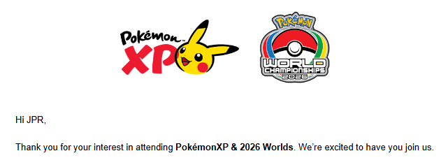 JPRPT98's tweet photo. Super excited and honored to be attending Pokemon Worlds for the third year in a row!

Hope to see you guys in San Fran! 💖🔥 https://t.co/Sw622KsY1E