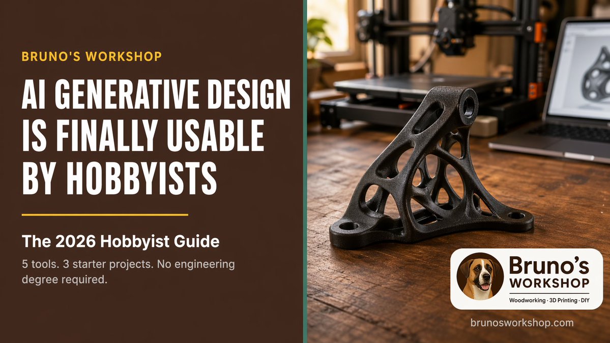 BrunosWorkshop's tweet image. AI generative design used to be an "expensive engineering tool" story.

In 2026 it's finally usable on the hobby bench.

5 tools. Honest tradeoffs. 3 starter prompts you can steal.
brunosworkshop.com/3d-printing/ai…

#3DPrinting #GenerativeDesign