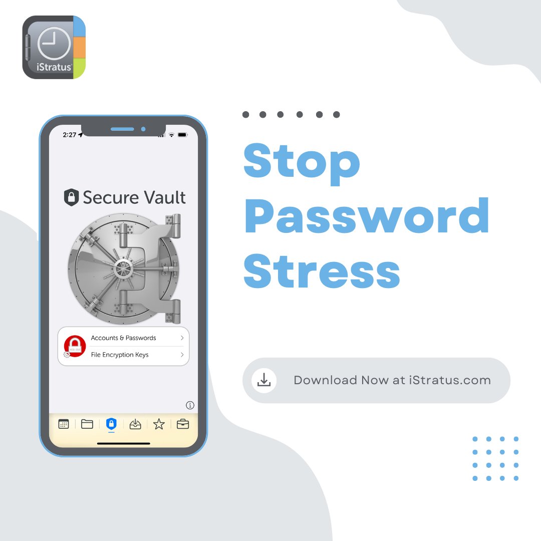 iStratus_1's tweet image. The “perfect password” is a lengthy combination of obscure letters, numbers, cases, and symbols, but only if you have found a good way of storing each of the passwords.  Our password vault can help.
 
#Password #PasswordVault #Security #iStratus