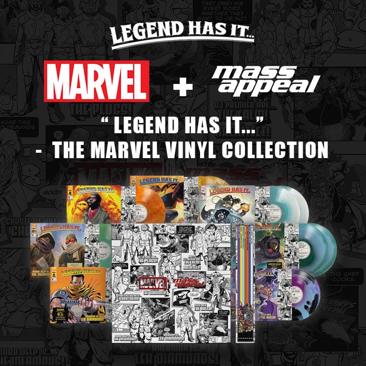 99Vinyl's tweet photo. 🚨 Upcoming Release/First Look

@Marvel x @MassAppeal 

“Legend has it…” 
Marvel Vinyl Collection 

All 7 “Legend Has It…” albums reissued on limited vinyl, reimagined with official Marvel comic variant art.

Featuring:
- Slick Rick – Victory - Raekwon – The Emperor’s New Clothes - Ghostface Killah – Supreme Clientele 2 - Mobb Deep – Infinite - Big L – Harlem’s Finest: Return of the King - De La Soul – Cabin in the Sky - Nas & DJ Premier – Light-Years