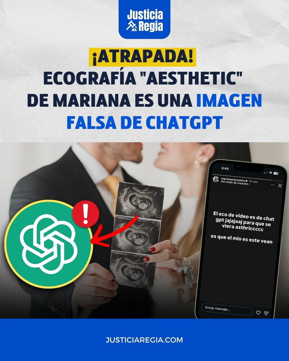 ¡Atrapada! 📸 Mariana aceptó usar una ecografía falsa de IA porque la real no era "aesthetic". Su obsesión por el feed perfecto confirma que prefiere mentir antes que mostrar la realidad. 🤖🤰
¡En el “nuevo” Nuevo León, las apariencias valen más que la verdad! 📱🙄