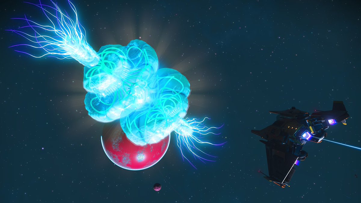 StuPlaysXD's tweet image. No destination just drifting through the void in my abandoned run. Every planet feels a little lonelier, and a lot more beautiful. 

#NoMansSky #AbandonedMode #SpaceVibes