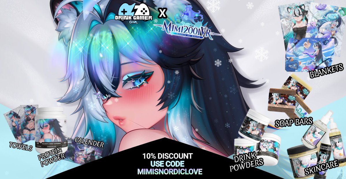 zMimi2001VR's tweet image. ❄Hehe do not forget when you buy any of my @DrinkGamerGirl products to use code: MimisNordicLove 
🌌To save 10% of your order!
💀Free shipping in USA!
❄NO SUGAR
🌌I offer all thint bellow! 
💀drinkgamergirl.com/collections/mi…

#vtuber #dgg #merch #commercial #promo