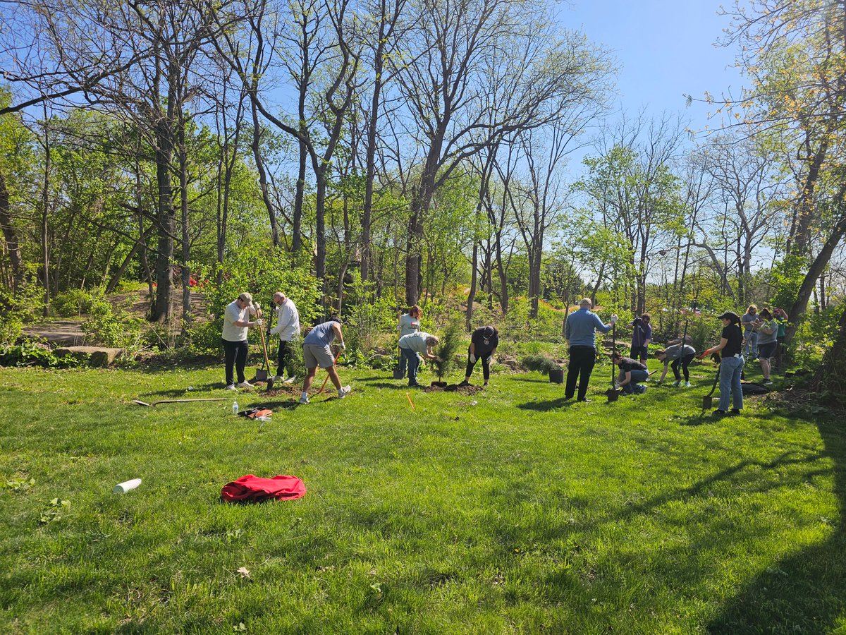OhioBeautiful's tweet photo. Celebrating #EarthDay in action!

Keep Ohio Beautiful teamed up with Squarely Sustainable volunteers from @Wendys  to plant 48 large native Ohio trees at Coffman Park in Dublin. 

Growing a greener future, one tree at a time. 💚

#KeepOhioBeautiful #TreePlanting https://t.co/en6FuXElI2
