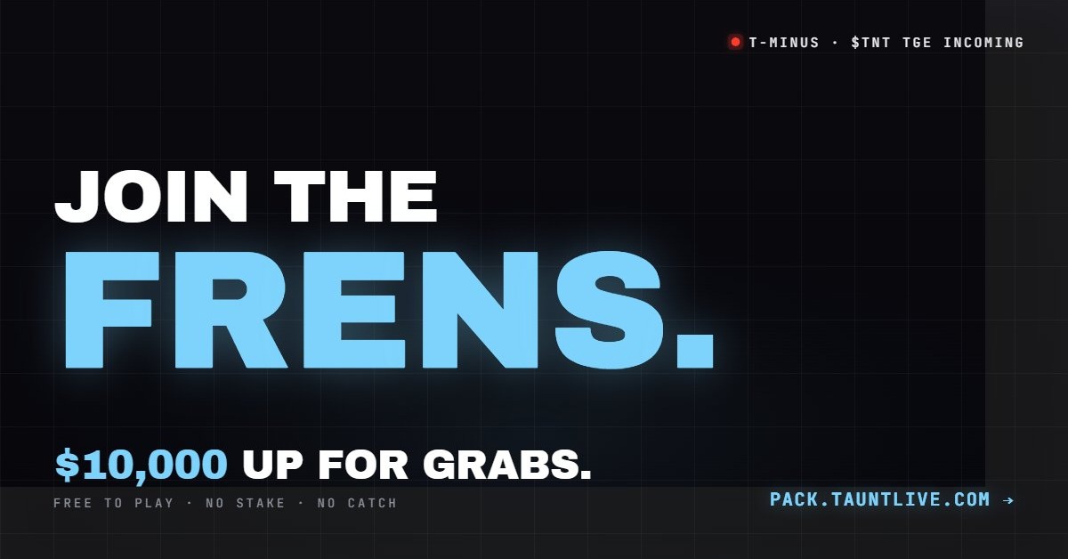 TauntCoin's tweet photo. predicting alone is a game.
predicting together is an edge.

The Pack is a free syndicate of predictors — sports, gaming, finance.
shared picks. shared pot. zero stake.

join the hunt 🐺

No purchase necessary. 18+.