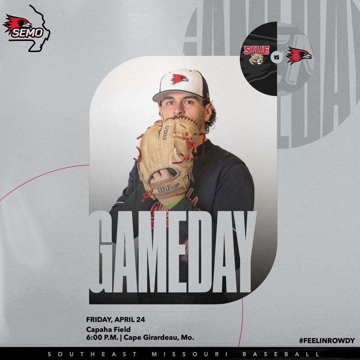 SEMObaseball's tweet image. 𝙂𝙖𝙢𝙚𝙙𝙖𝙮‼️

📍 Cape Girardeau, Mo. 
🆚 SIUE
⏰ 6 p.m.
🏟️ Capaha Field 
📊 shorturl.at/ciG5B
📺 shorturl.at/YewdZ
🎧 shorturl.at/NXD7f
🎟️ shorturl.at/SixAm

#FeelinRowdy x #NCAABaseball