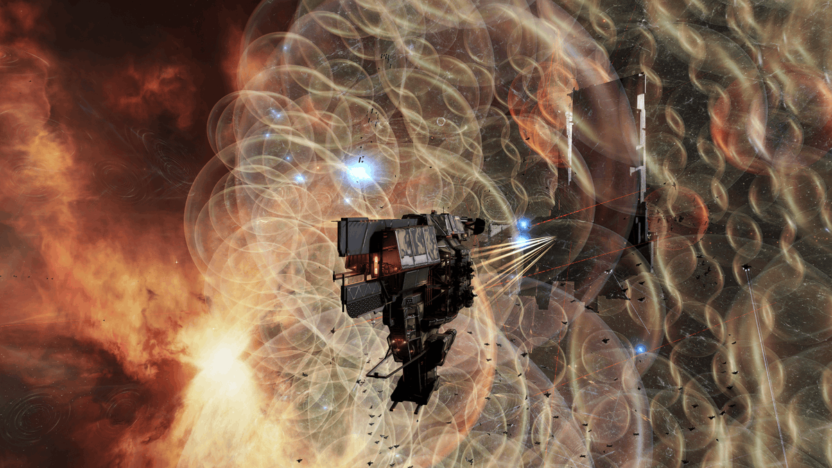 EveOnline's tweet photo. The war between WinterCo and Imperium shows no signs of slowing down! 

4,500 pilots are currently engaged over an Imperium Keepstar which is trying to come online, with several other fights breaking out in surrounding systems. https://t.co/1C5oZb0agI