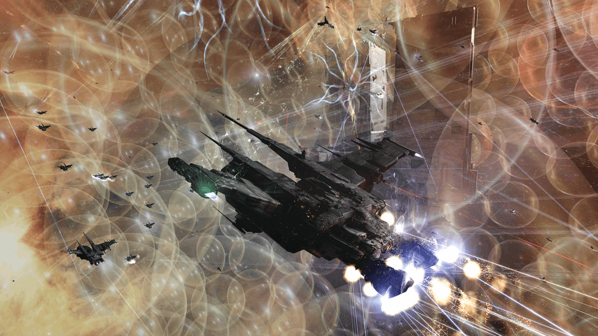 EveOnline's tweet photo. The war between WinterCo and Imperium shows no signs of slowing down! 

4,500 pilots are currently engaged over an Imperium Keepstar which is trying to come online, with several other fights breaking out in surrounding systems. https://t.co/1C5oZb0agI