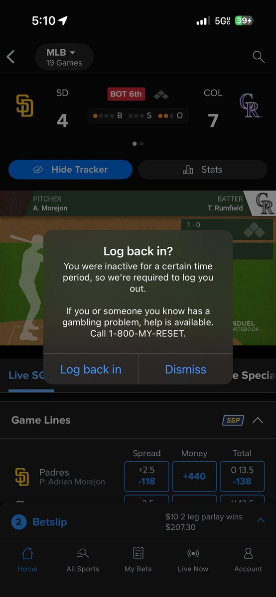 Partywitsplash2's tweet image. Aye @mlb &amp;amp; @FanDuel yall do stat corrections on #Lasers yall signed me out like i hit something 😩🥹