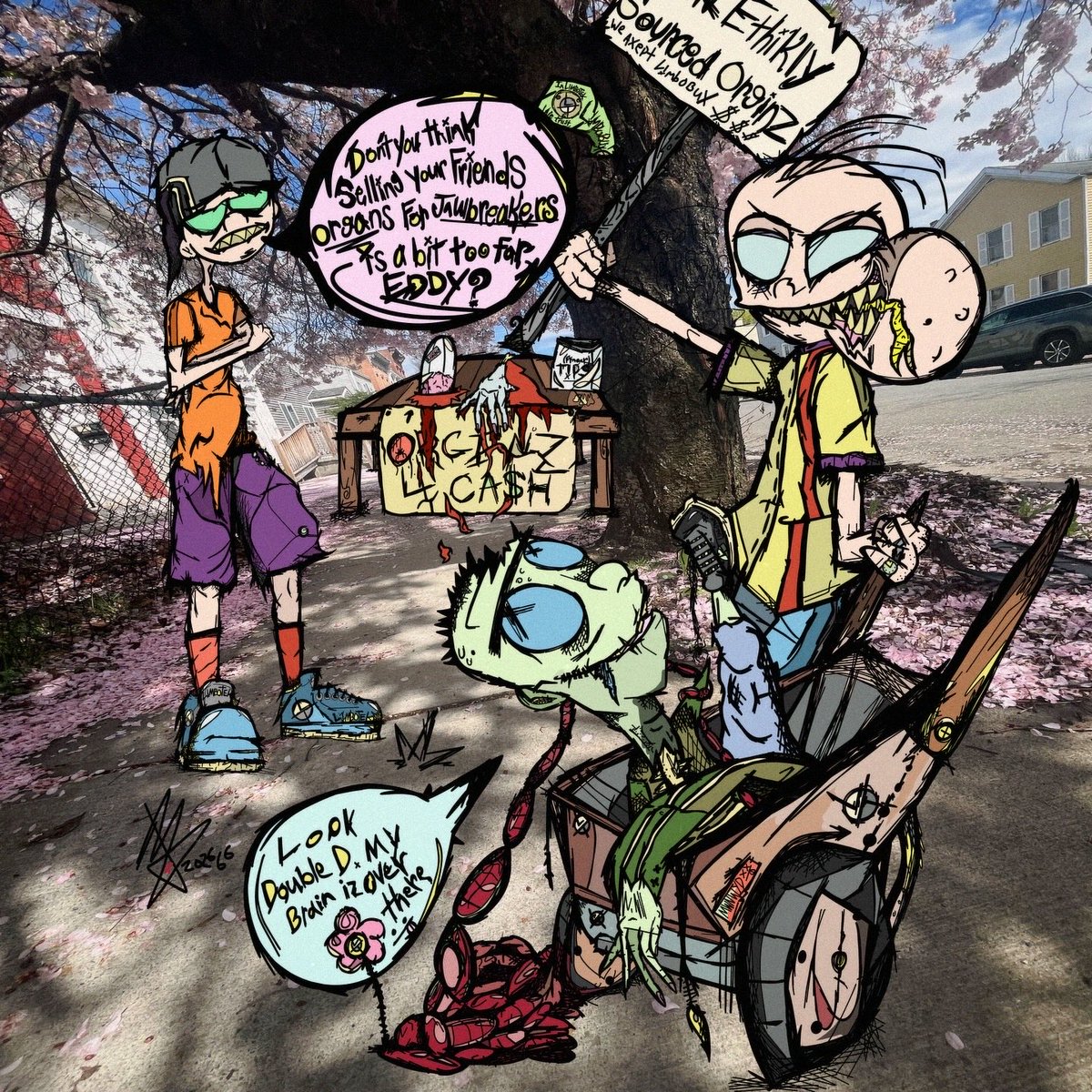 mywakingnightma's tweet image. “My Waking Ed-boy!” 🧠🧟💸🍬 #mywakingnightmare #ededdneddy #digitalartist #horrorcartoon #2000s
