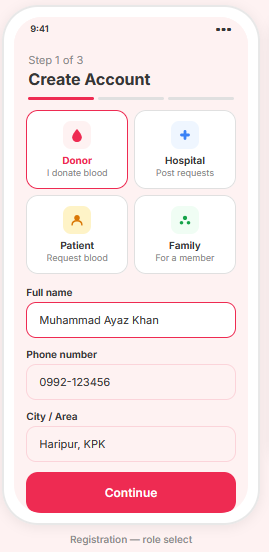 Saadiutmanzai's tweet photo. Working on the UI, Blood Donation app! 🩸

Stuck with my favorite colors for the branding,  
Any suggestions on how to make it more user-friendly?

Note: All names and info shown are just dummy data https://t.co/Dfl5xF8ZF8