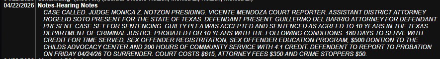 UPDATE: as predicted , he was sentenced to probation , also 180 days to serve with credit for time already served. Our justice system is a joke.