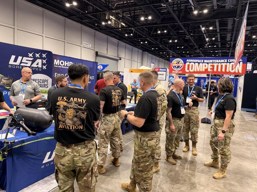 AviationWeek's tweet photo. Relive the action from this year's Aerospace Maintenance Competition at #MROAmericas! 🛠️✈️ With 90 teams showcasing their skills across 29 events, the energy was unmatched. Explore the incredible moments captured in these photos: https://t.co/XYki3UbhpM

📸 Dive into the gallery and celebrate the talent that keeps aviation soaring! #MROAM 
@amcaero
