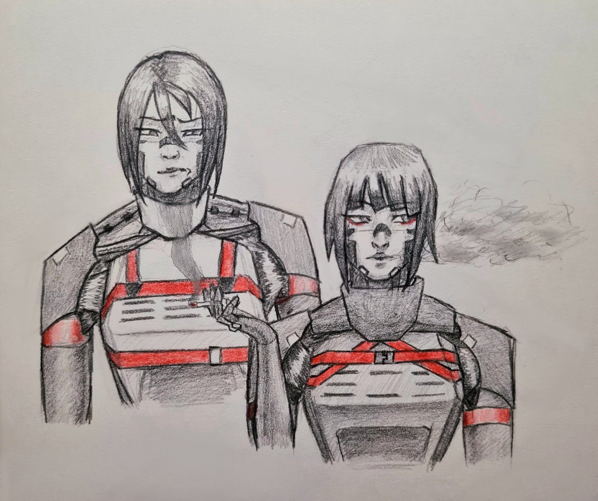 zfalcon10's tweet image. Smoke break for one, torture for another. School doodle.
#signalis #STCR #STAR