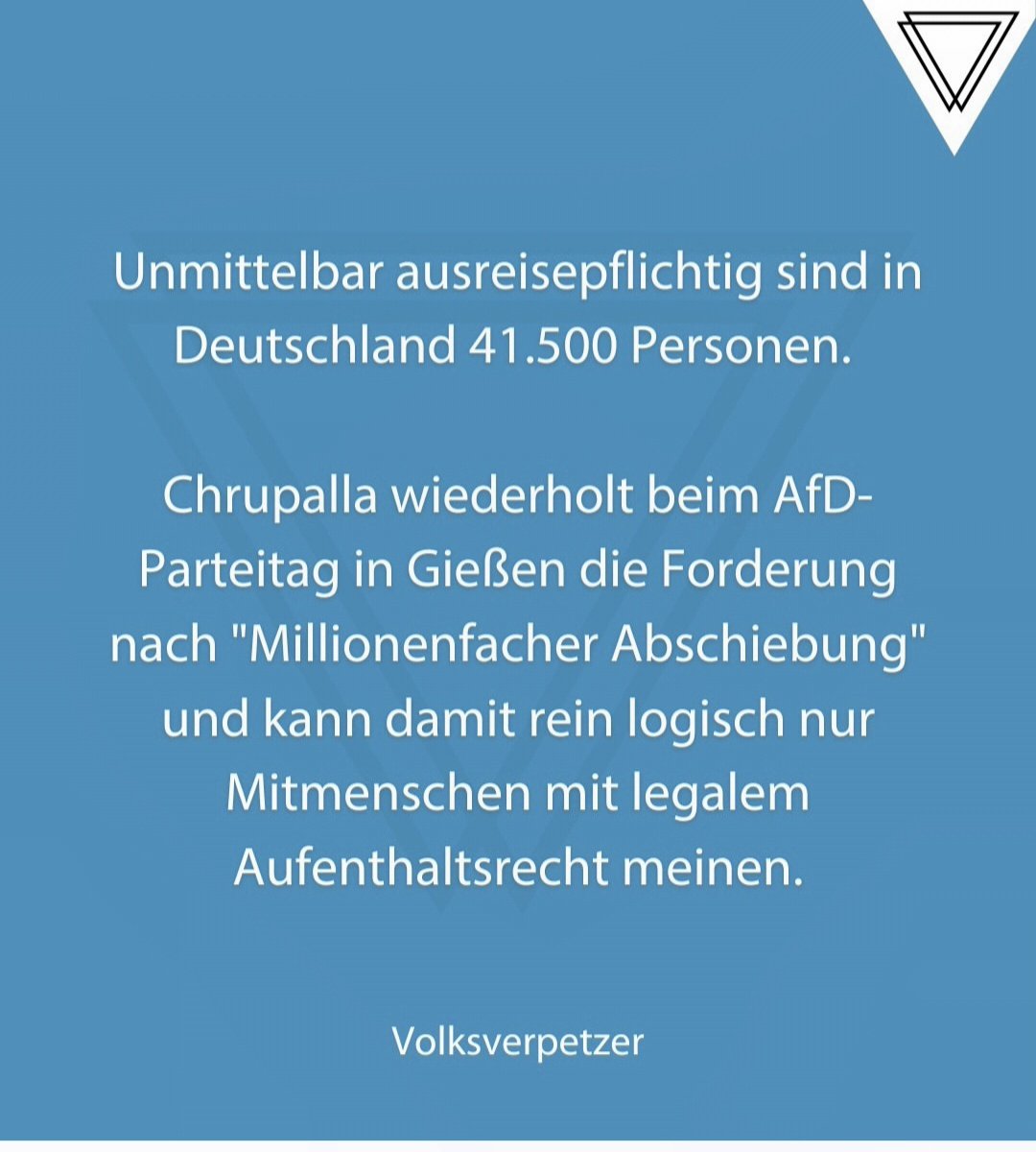 Lanz bietet heute Frau Huy von der AfD eine Bühne zum Thema Abschiebungen. Dabei wird wieder die Möglichkeit zur Verbreitung der üblichen Lügen gegeben.