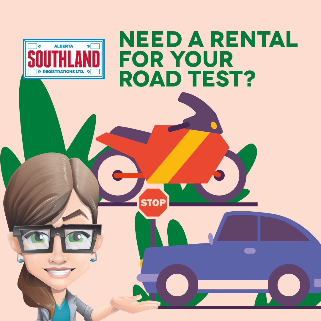 SouthlandReg's tweet image. Did you know you can rent a compliant and ready car or motorcycle for your road test at Southland Registrations?  Ask us for rates and availability when booking.

#yyc #calgaryregistry