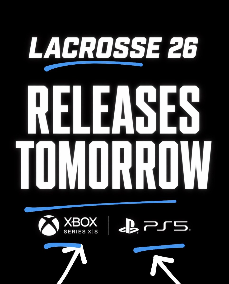 laxvideogame's tweet image. UPDATE: #LACROSSE26 releases TOMORROW on PS5 AND XBOX SERIES! (No PS5 delay. Just heard from Sony.) #letsgo