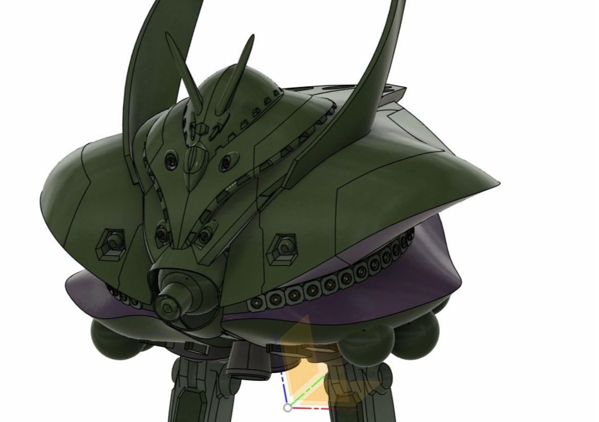 Aaron10414's tweet image. #ガンプラ
#ガンプラ好きな人と繋がりたい
#CAD 
#Fusion 
#３Ｄモデル

軽キャノンのキットを作って学んだ、分割パーツで出てくる合わせ目をモールドにすることで後処理が楽になるハズ....
　とりあえずギリ怒られないくらいの出力時間になった！