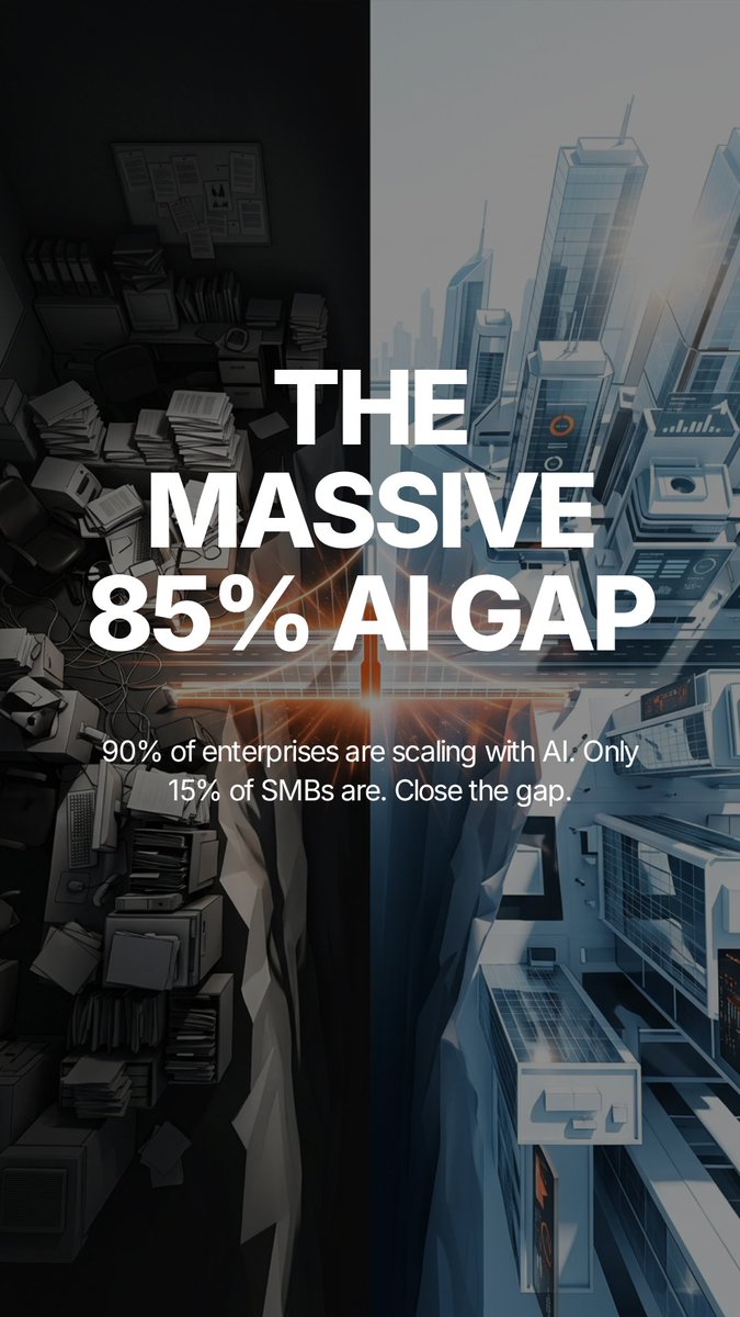 webwareai's tweet photo. 90% of enterprises are already scaling with AI.
Most SMBs are still trying to figure out where to start.

Every day you wait, competitors automate faster, respond quicker, and convert more of the customers you’re both fighting for.

Webware exists to close that gap. https://t.co/h5KErRQ81A