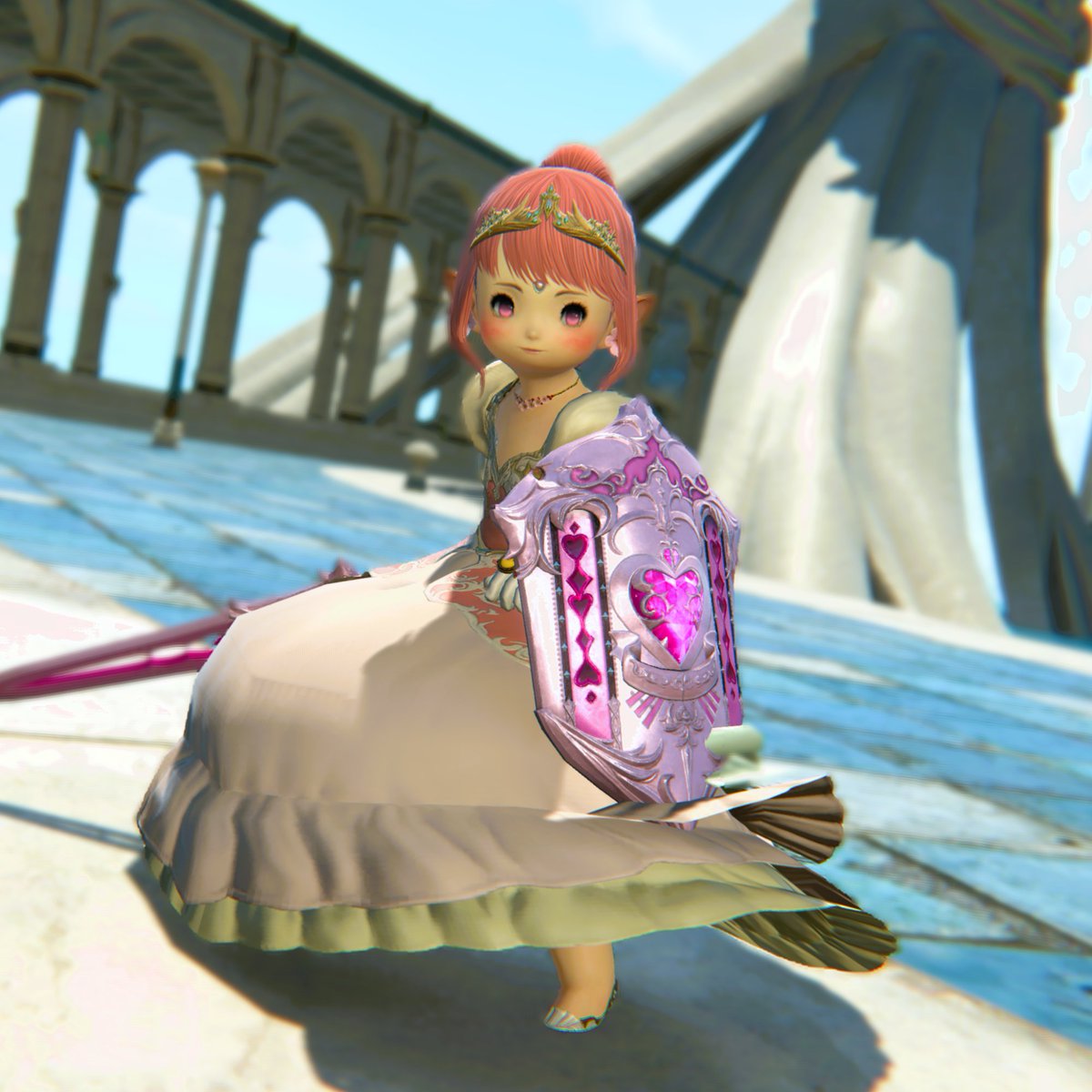 PinkLadyffxiv's tweet photo. 久しぶりにエオルゼアに戻ってきました！新しい武器、めちゃくちゃ可愛いですね！
#FF14 #FFXIV #おはララ #ララフェル https://t.co/SOmS4wnIAt