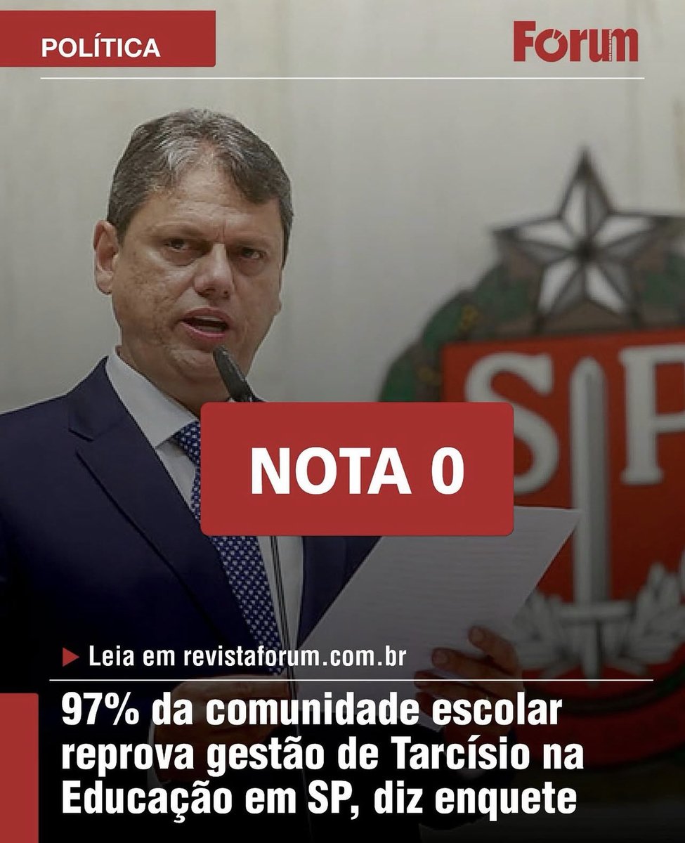 NÃO VOTEM NESSE FORASTEIRO ! 
NÃO VOTEM EM TARCÍSIO.