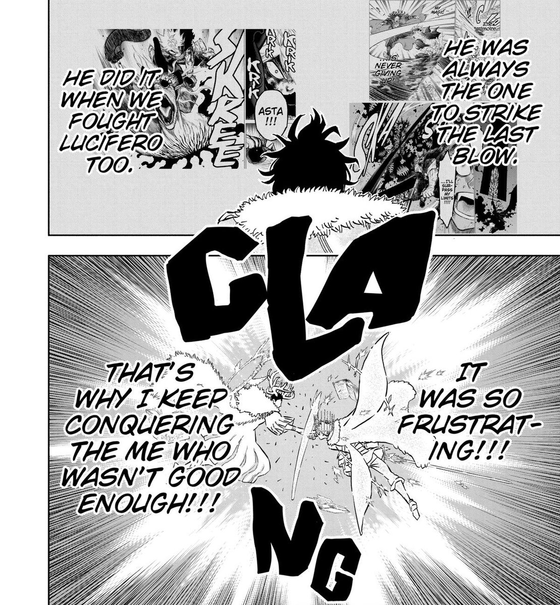 Maithem61's tweet photo. Asta and Yuno have a conflict in their rivalry but it's within the characters themselves

Feelings of inferiority admiration fascination respect recognition jealousy and love etc all make this rivalry the best since a long time

This is a professional rivalry not made up hype- https://t.co/f6yHh82ztm