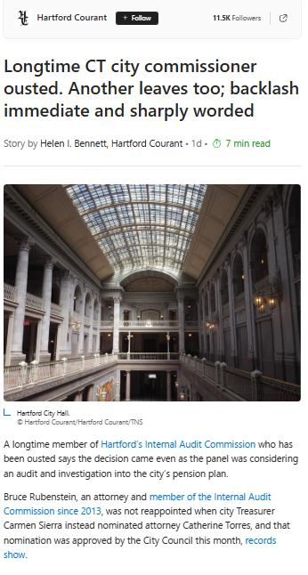 KristiTalmadge's tweet image. 🔴💸 CONNECTICUT: Troubling Antisemitic History of Hartford Treasurer Carmen Sierra Resurfaces as She Purges Jewish Commissioners Demanding $1.2 Billion Pension Audit

Once again, Hartford finds itself staring down a troubling pattern that should alarm every resident who cares