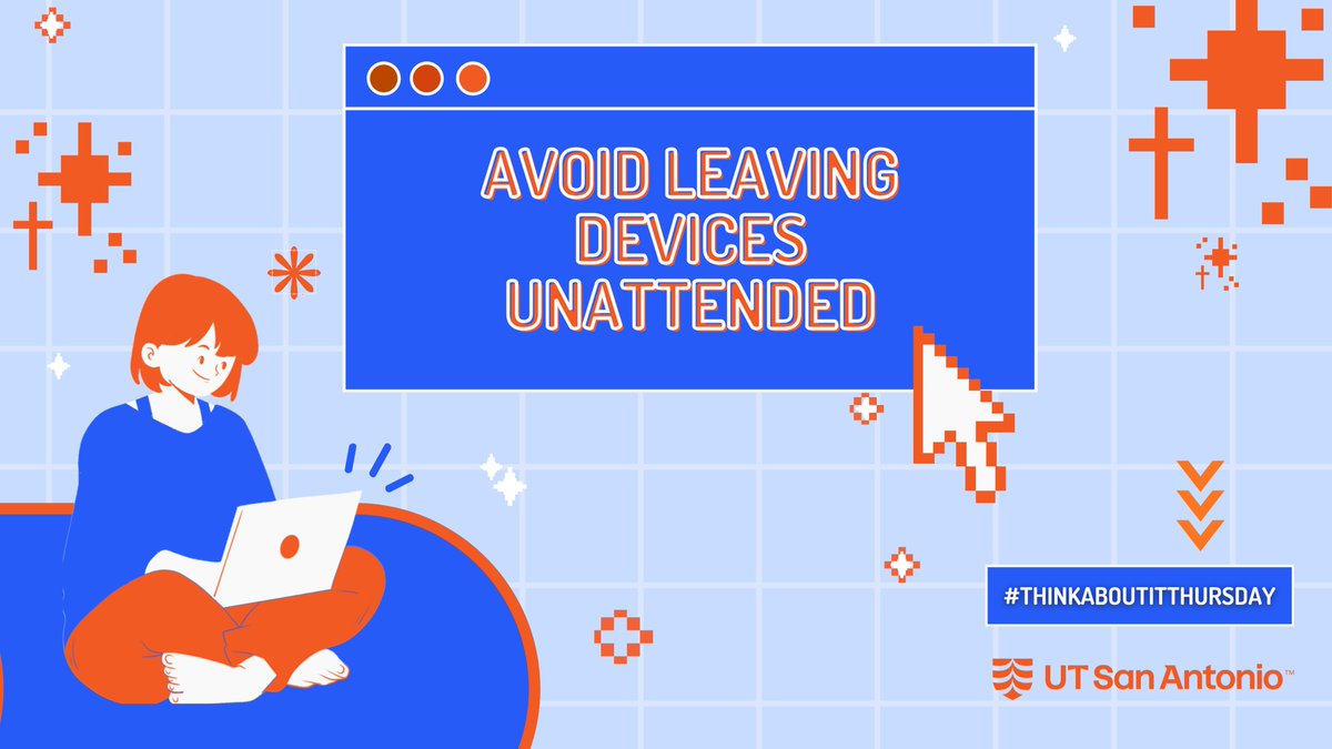 UTS_UTSA's tweet image. Hey ’Runners! Leaving your phone or laptop unattended isn’t just about theft—it can expose your accounts, data, and personal info. Lock your screen, take your device, and don’t trust a “quick minute.” Cyber threats move fast. #TechSolutions #TechCafé #ThinkAboutItThursday