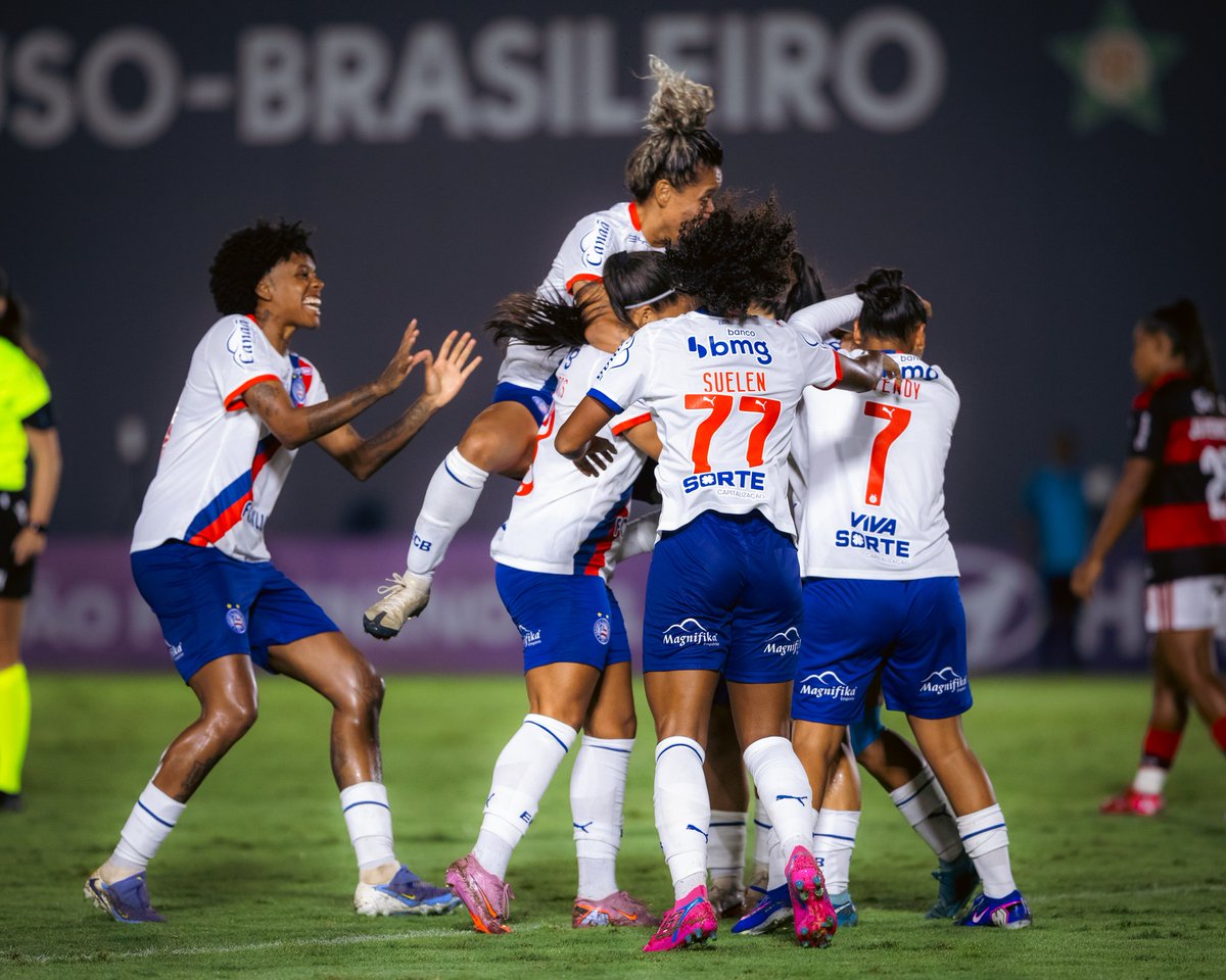 🙋🏽‍♀️ #MulheresDeAço na Fonte Nova: jogo contra o Palmeiras, dia 2 de maio, às 16h, será na Arena.

Em 4º lugar no Brasileirão, nosso time feminino vem de cinco triunfos seguidos e na próxima terça-feira enfrentará o Grêmio em Feira de Santana. #BBMP