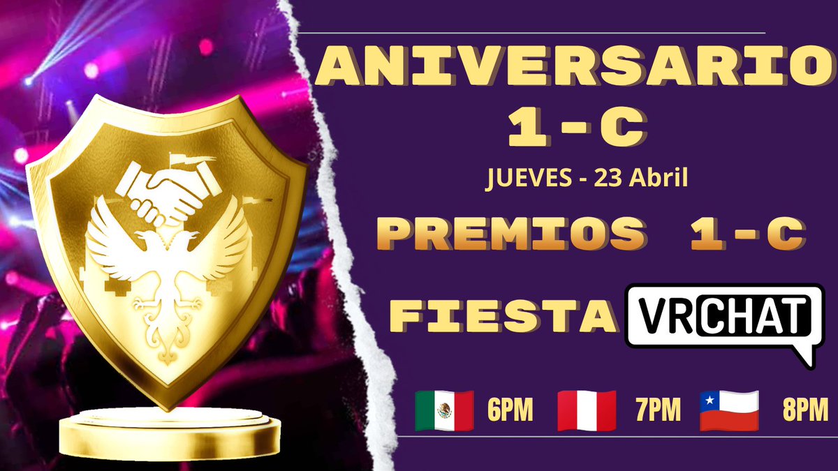 Clase1_C's tweet photo. Buenas las tengas alumnos hoy tenemos el Main Stage del aniversario, esto comprendiendo los premios y la fiesta en VRC, los esperamos a las 6PM CDMX para el gran evento en los canales de @GKuroMonochrome @ScorpgenmV @DerTicher_3  @Kaidon456 .
#LargaVidaClase1C https://t.co/JRPs7A1QZX