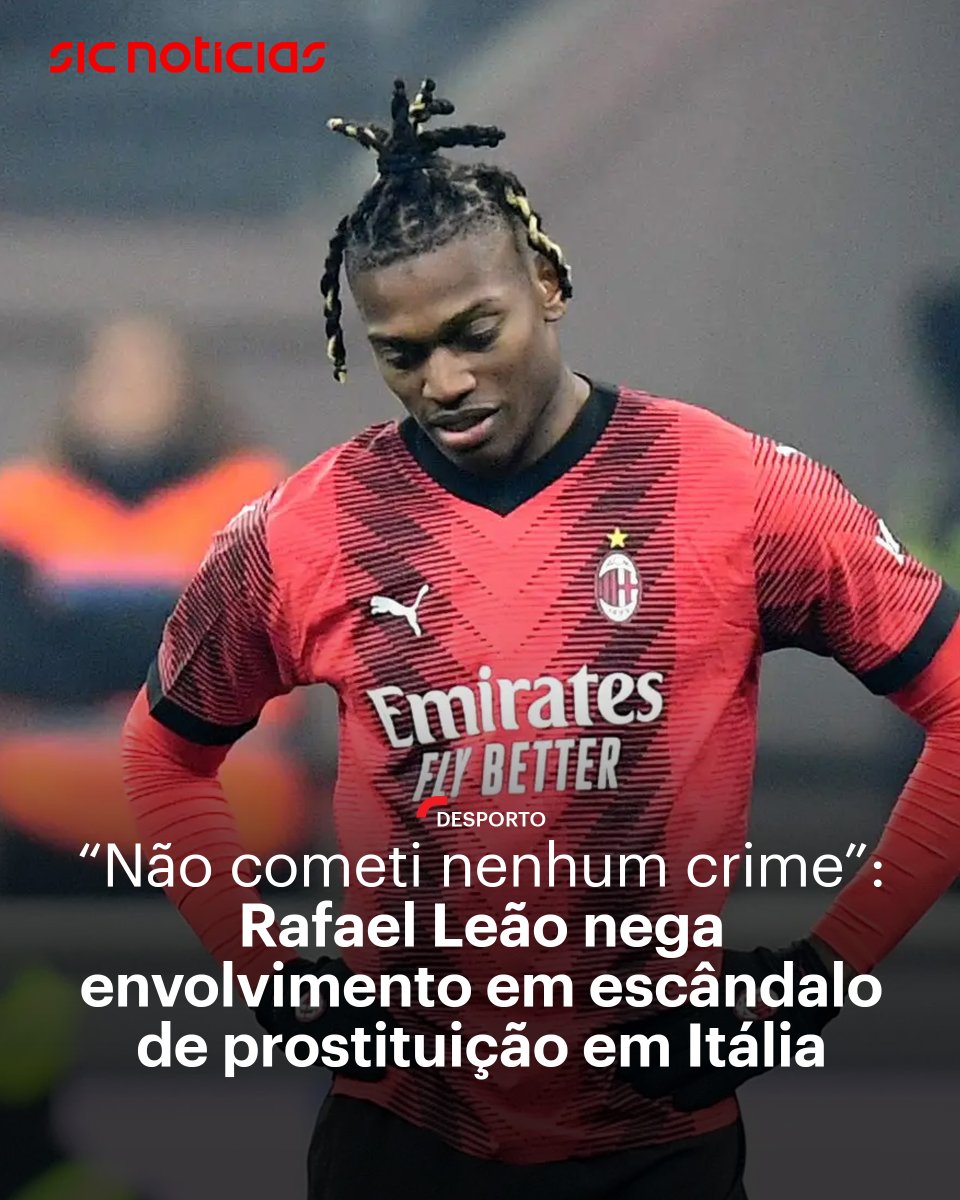 SICNoticias's tweet image. Depois de ter visto o nome associado a uma lista de clientes da rede de prostituição de luxo que atuava em Milão, Rafael Leão veio a público negar qualquer ligação a esta situação.

Saiba mais em: bit.ly/4sSNz9A

#rafaelleao #desporto #italia #futebol #news #sicnoticias