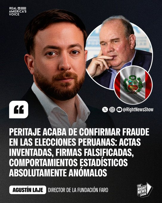 El ESCANDALO INTERNACIONAL A PUNTO DE EXPLOTAR !

FELICITO a <a href="/rlopezaliaga1/">Rafael López Aliaga</a>  POR INICIAR LAS DEMANDAS PENALES  contra la ONPE y JNE !

LOS CIUDADADNOS HONESTOS, DE VALORES; EXPERTOS NACIONALES HAN HECHO EL TRABAJO QUE ESTOS 2 ORGANISMOS DEBIERON HACER !!!

EL PERU Y EL MUNDO