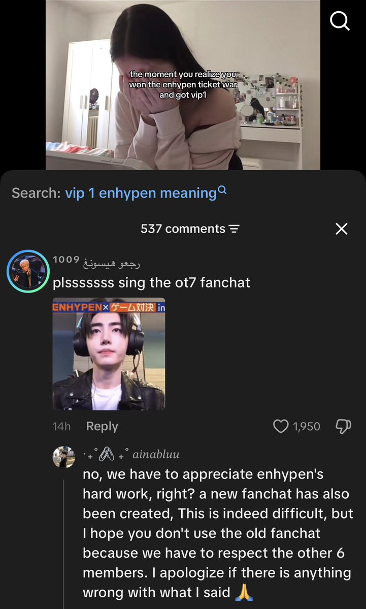 wdym appreciate enhypen's hard work by saying the new fanchant ... 
this could be the dumbest thing I've ever heard