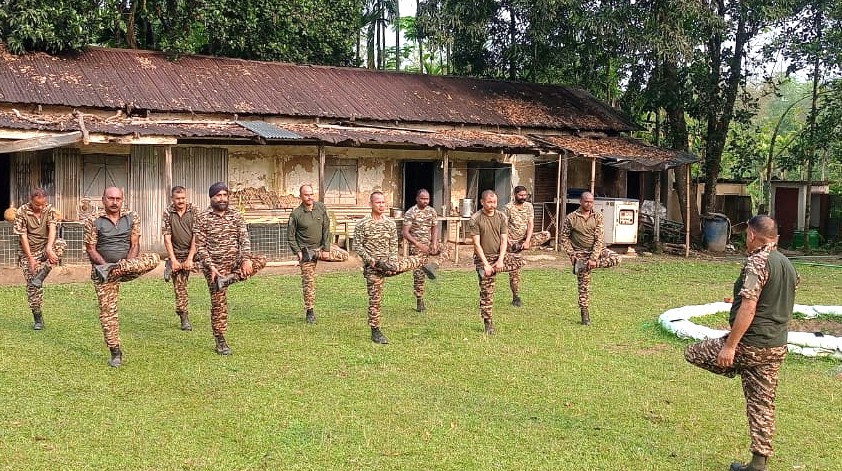 "Jawans of 20 Bn CRPF at Jiribam, Manipur, begin their day with structured morning exercise and yoga routines.
A daily practice aimed at enhancing strength, stamina, coordination, and discipline. 🇮🇳
#CRPF #Manipur #Fitness #Discipline #YogaForForces"