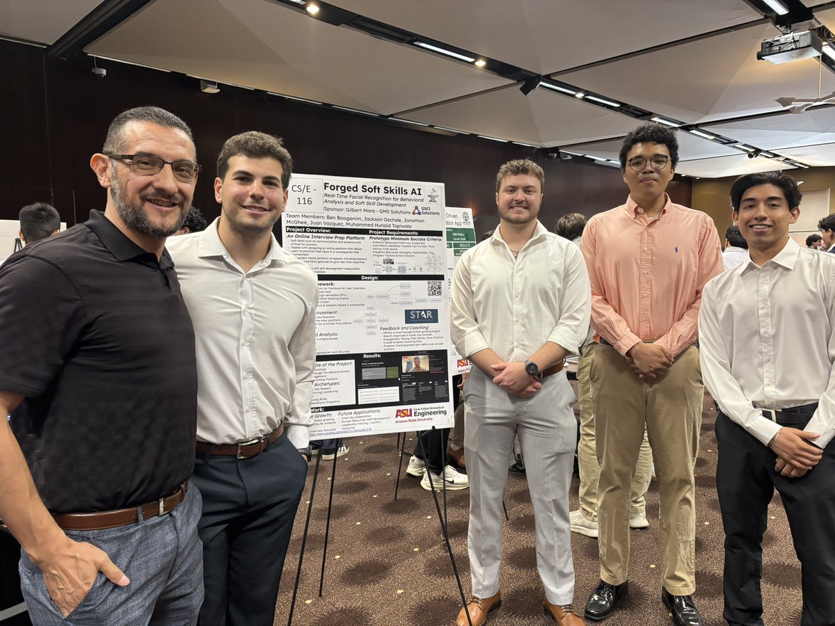 BenBoogani34949's tweet photo. Presented at the @ASU Computer Science Capstone Showcase. Built backend pipelines for video ingestion, preprocessing, and AI feedback with GM3 Solutions.

Demo: https://t.co/gbLV8UNyjE

#SoftwareEngineering #Backend #AI #FullStack https://t.co/rf7DH16DYN