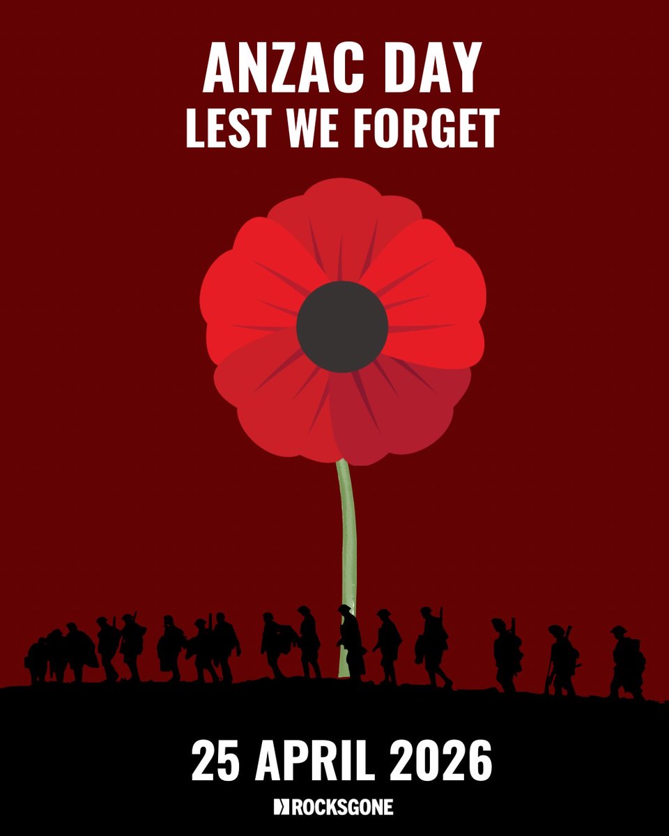 Rocks_Gone's tweet photo. Today, in honour of ANZAC Day, we pause to remember and pay tribute to the courage and sacrifice of our service men and women. 

Please note that our office will be closed in observance of this important day. Lest we forget. https://t.co/M5G5CABpyr