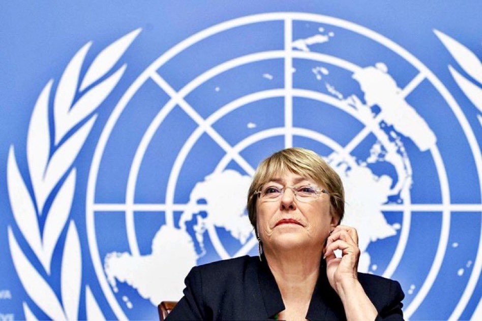 mrhitchcok's tweet photo. Orgullo chileno @mbachelet 
#BacheletalaONU 💙❤️🫰 https://t.co/vy0vxnAOsq