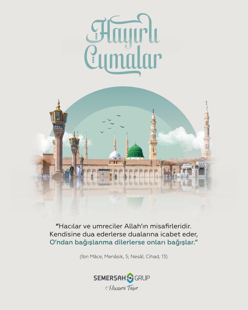 SemersahTurizm's tweet photo. Cumamız hayırlara vesile olsun.

“Hacılar ve umreciler Allah’ın misafirleridir.  Kendisine dua ederlerse dualarına icabet eder, O’ndan bağışlanma dilerlerse onları bağışlar.” (İbn Mâce, Menâsik, 5; Nesâî, Cihad, 13)

#HayırlıCumalar https://t.co/2K7vyHKNA1