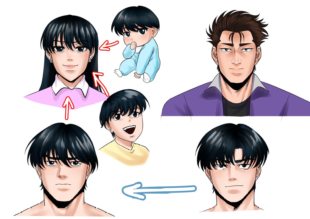 Fha_chutiman's tweet photo. Ichiro's Evolution. In the end, he looks like his mother.😔 https://t.co/f013IMQIIG