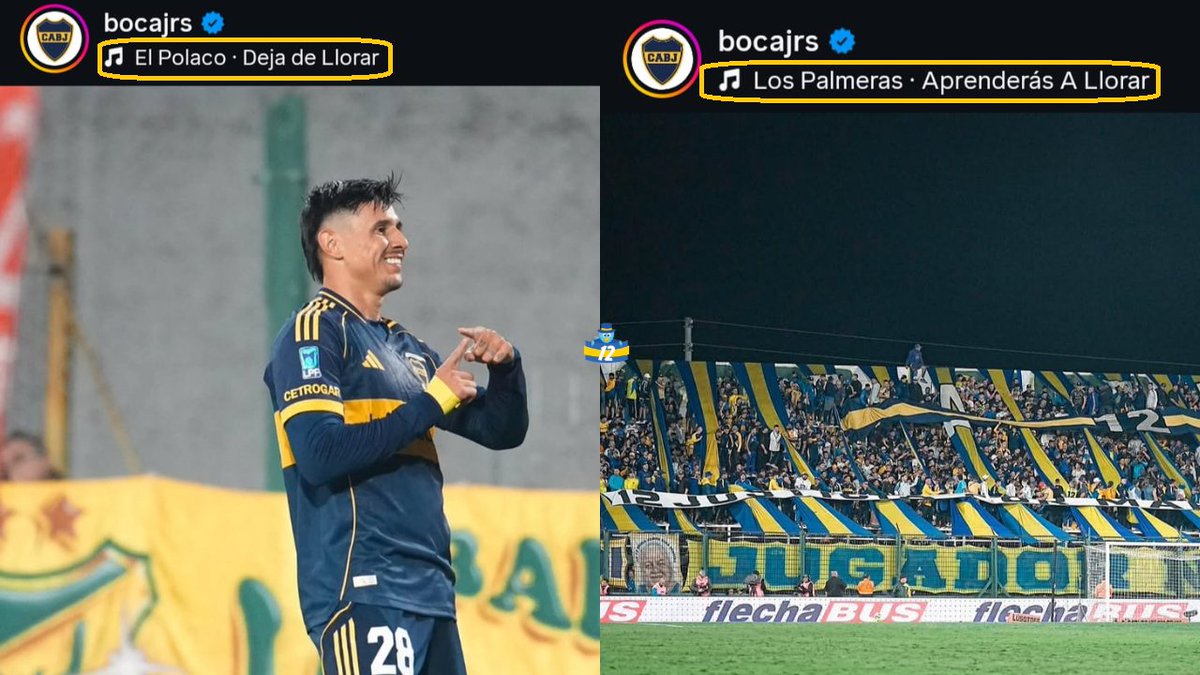 👏Excelente los temas que eligió el CM de @bocajrsoficial en IG, mandando un mensaje a alguien que no paró de llorar desde el domingo.😉
