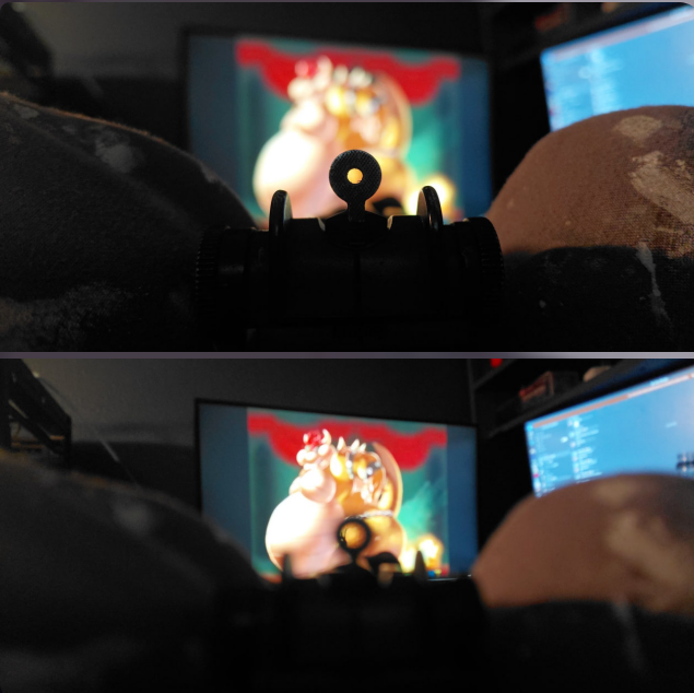 this is an emergency demonstration of focus on target compared to focus on rear sight that apparently alot of people cant grasp