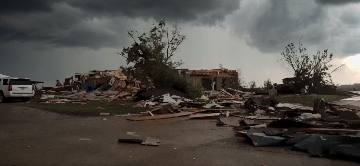 wxtwisted's tweet image. Catastrophic damage to several homes south of #Enid, #Oklahoma from a Violent #Tornado earlier this evening. There are before and after of some of the hardest hit homes west of the AFB:
🧵1/5
#wxtwitter 
🎥: Amanda Taylor for images of damage