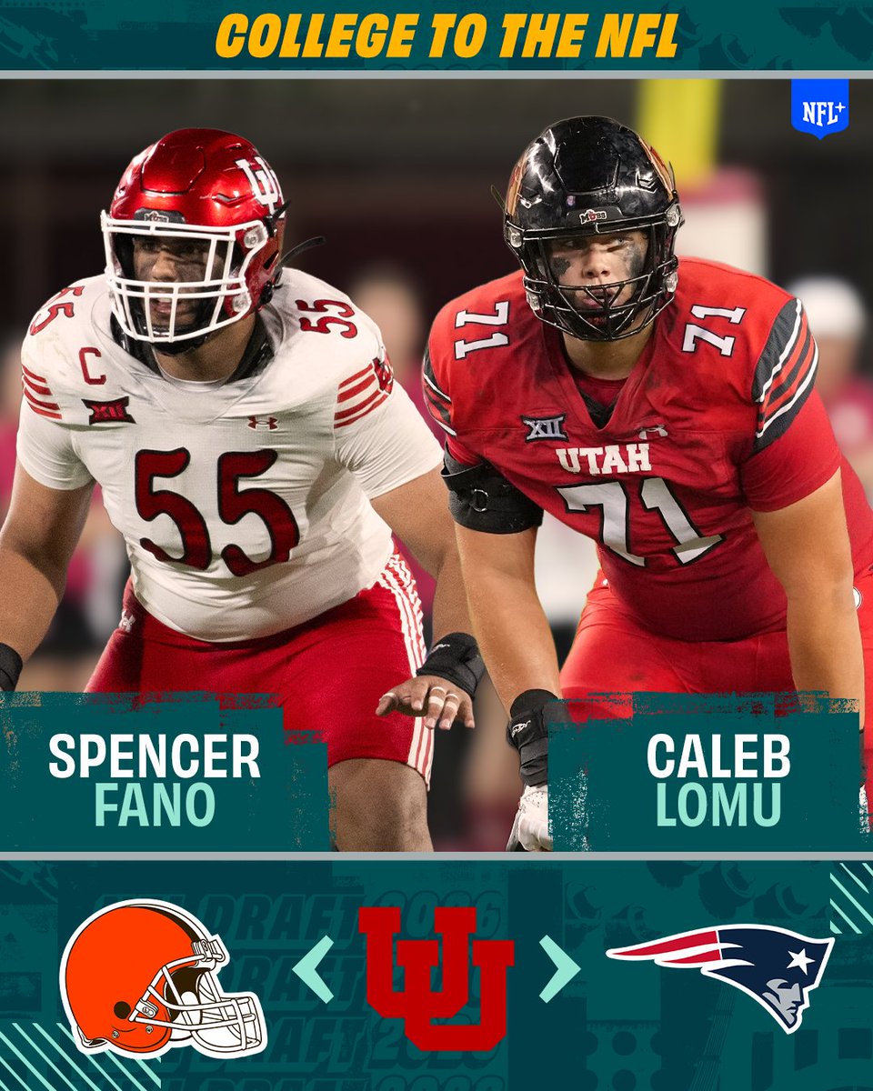 Spencer Fano and Caleb Lomu are the first duo in Utah program history to be selected in the same 1st round of the NFL Draft 🤯

<a href="/Utah_Football/">Utah Football</a> | #NFLDraft