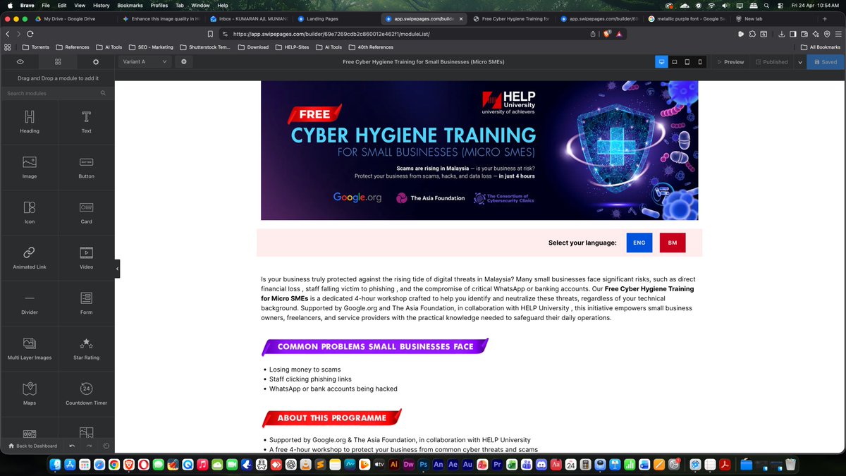 dioeye's tweet image. #Website Development | #PHP #HTML5 #JavaScript #CSS3 #CMS #JS #UX #UI #AI #SwipePages &amp;gt; Free #CyberHygiene Training for Small #Businesses