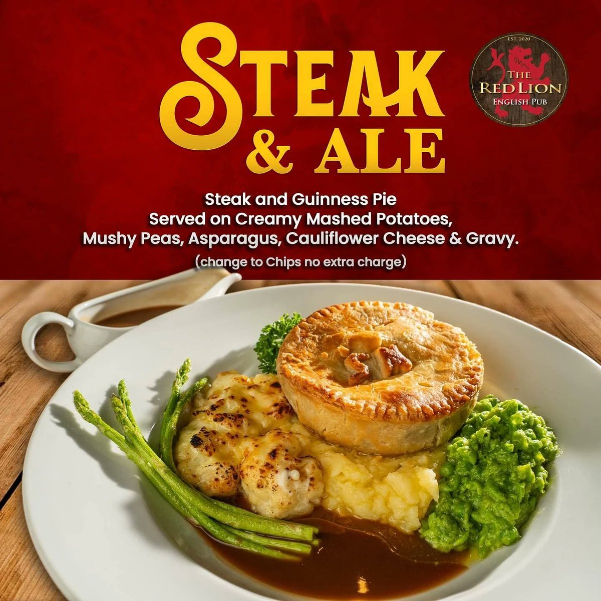 redlionbk's tweet photo. Steak & Guinness Pie. Creamy mash. Mushy peas. Cauliflower cheese. Gravy. ๐ฅง
Proper British comfort food in the heart of Bangkok ๐ฌ๐ง
The Red Lion English Pub
#Bangkok #BritishFood #RedLionPub https://t.co/vfIwVinV7D