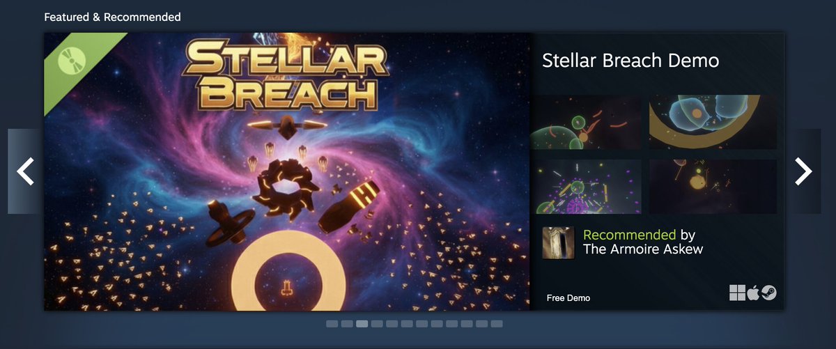 NinaMoss_M's tweet photo. Well done @oakbearstudios & @StevenMoss_M! 🎉

Beyond thrilled to see Stellar Breach on Steam's Featured and Recommended section!

I'm having a great time playing Stellar Breach, I'm planning on tackling level 2 of 4  this weekend - greatly appreciated the updates to the demo difficulty, I was not winning to say the least!

Link to demo in comments! Definitely check it out!
#indiegame #indiedev