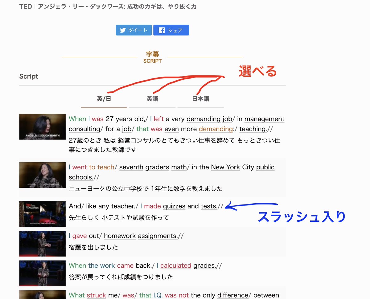 kazuuuu3150's tweet photo. TEDを英語学習に使っている人
又はこれからTEDをやってみようと思っている人へ

私が普段活用させていただいている「超」オススメのTED活用サイトを紹介します。

「英語が学べる動画サイト Degital Cast」
https://t.co/8xZLMfp5OA

TED動画を一文ずつ分解してくれ、品詞毎に色分け、意味のカタマリ毎にスラッシュなど、素晴らしいの一言。至れり尽くせりすぎる♪

そして、TEDだけでなく、洋楽コーナーが超充実。カラオケで洋楽をカッコよく歌いたい人や、洋楽で楽しく発音や音声変化を学びたい人には超オススメ。

このサイトは英語を学ぶすべての人が知るべき優良サイトでしょう。興味ある人はぜひ一度行ってみて下さい。