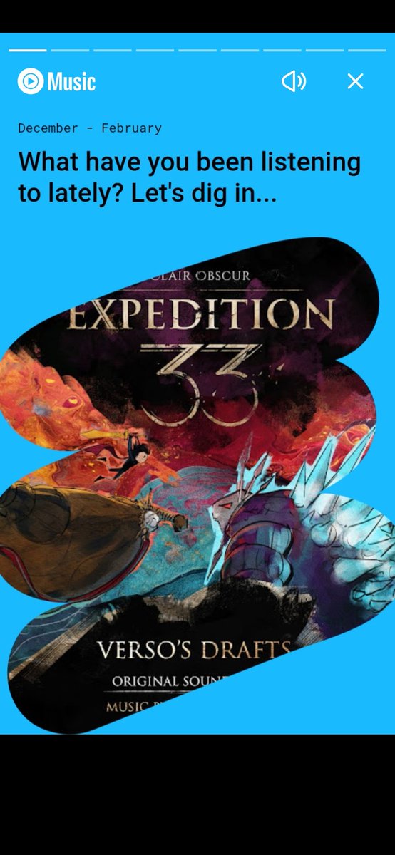 3 months of straight listening. 
#clairobscur #Expedition33