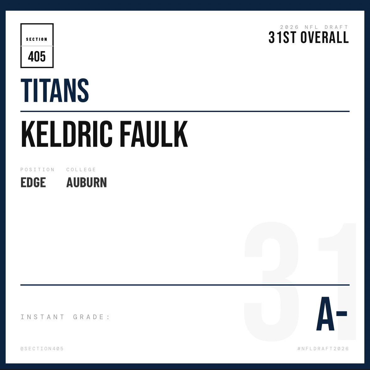 Section405's tweet photo. #NFL #NFLDraft #Titans https://t.co/7gzkwX4XWu